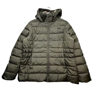The North Face Gotham Jacket II 550 Fill Down Women XL Olive Green Camo NF0A35BW